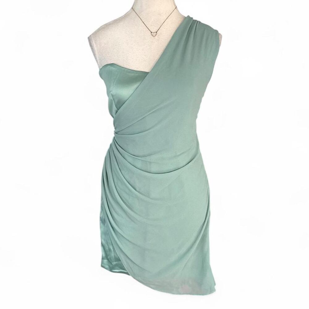Oh Polly mint green one shoulder mini dress in a US size 8 special occasion